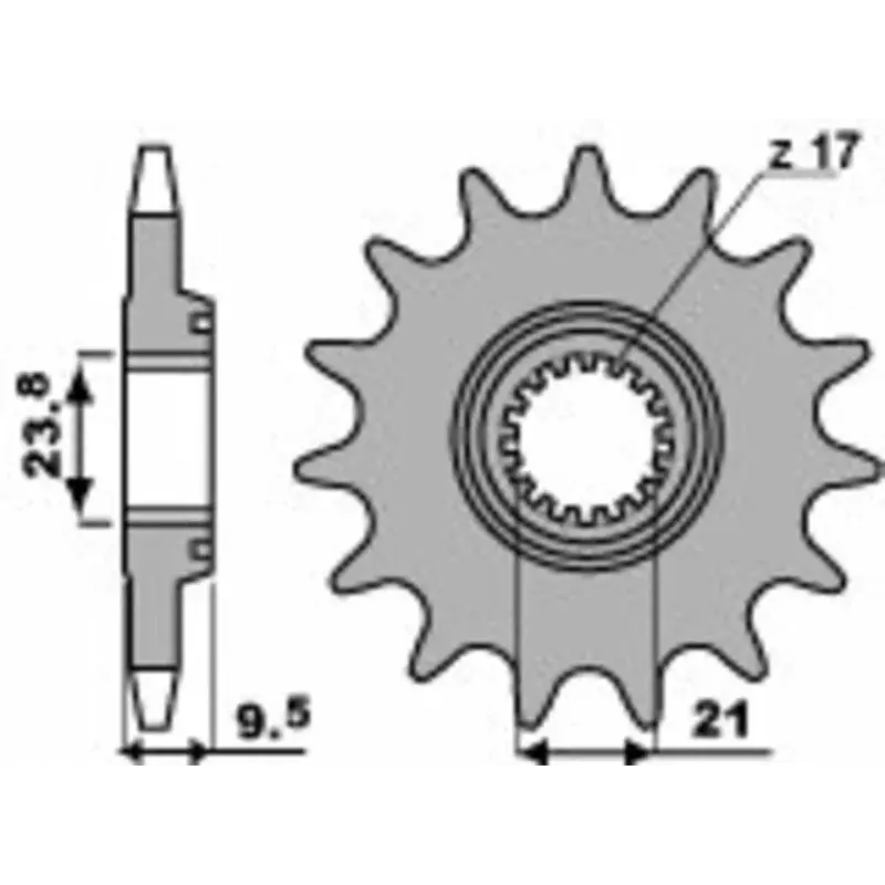 Pignon PBR 13 dents acier pas 520 type 2134 Honda CR-F 450 R/X