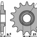 Pignon PBR 14 dents acier pas 520 type 2134 Honda CR-F 450 R/X