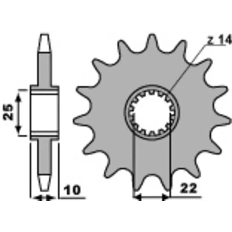 Pignon PBR 12 dents acier pas 520 type 2070 KTM 660 SMX