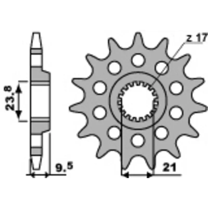 Pignon PBR 13 dents acier pas 520 type 2133 Suzuki RM-Z450