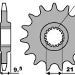 Pignon PBR 14 dents acier pas 520 type 342 Honda CR250R