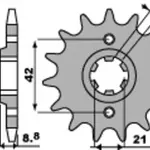 Pignon PBR 14 dents acier pas 520 type 507 Kawasaki KX250