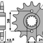 Pignon PBR 15 dents acier pas 520 type 511 Kawasaki KLX650