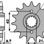 Pignon PBR 15 dents acier pas 520 type 523 Kawasaki KLR250