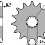 Pignon PBR 14 dents acier pas 520 type 565 Kawasaki KX250