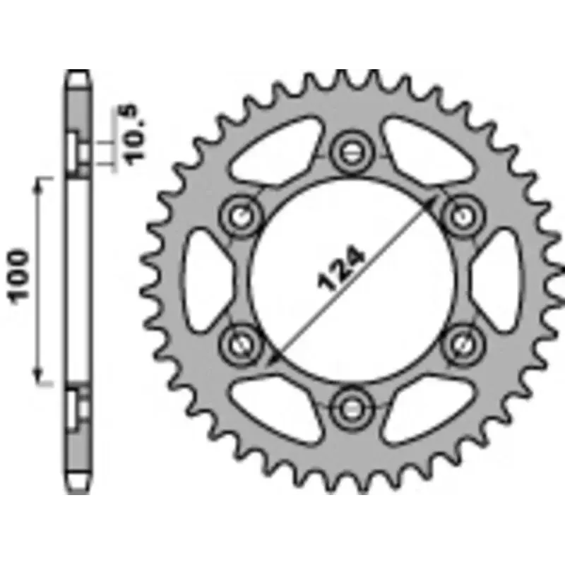 Couronne PBR 39 dents acier standard pas 525 type 4366