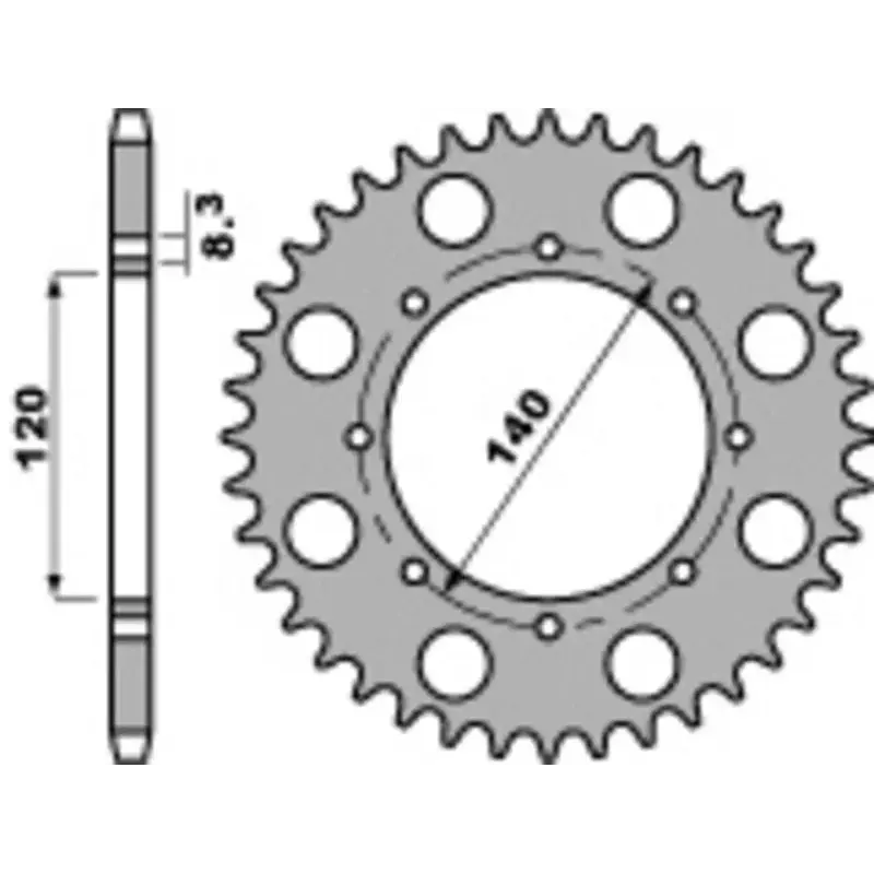 Couronne PBR 46 dents acier standard pas 520 type 491