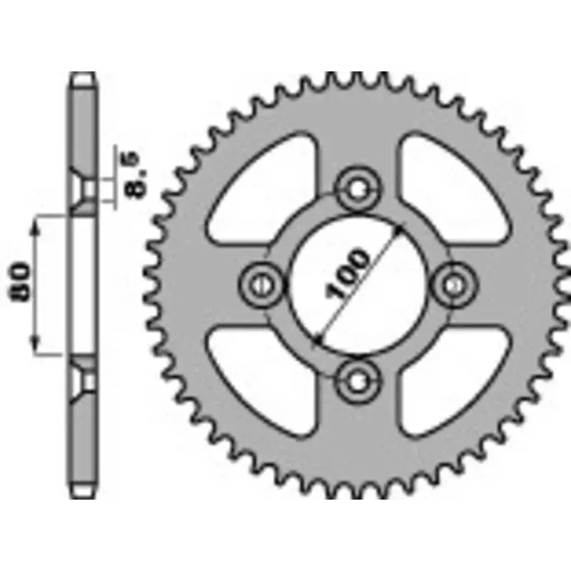 Couronne PBR 38 dents acier standard pas 428 type 4351