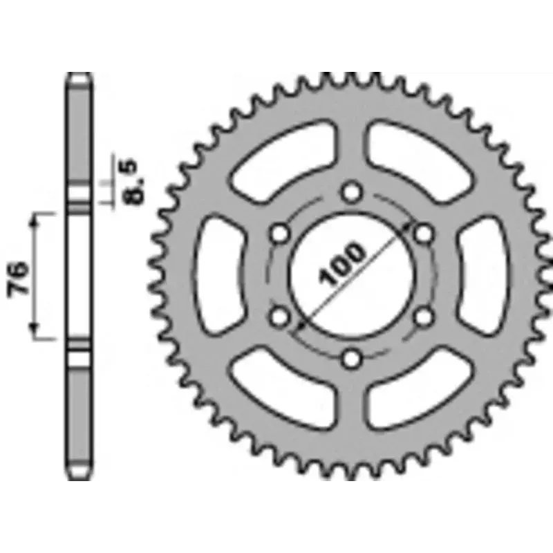 Couronne PBR 48 dents acier standard pas 428 type 4513