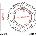 Couronne JT SPROCKETS 46 dents acier standard pas 520 type 706