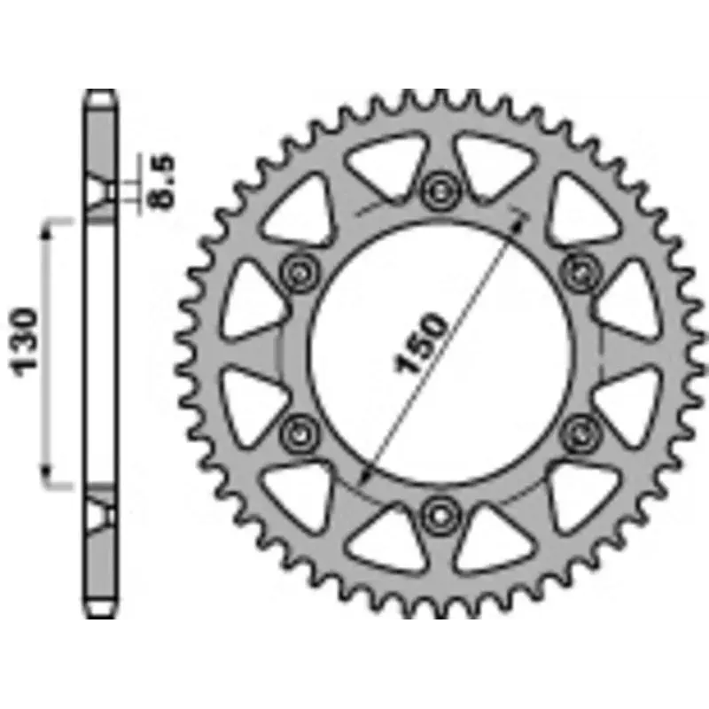 Couronne PBR 45 dents acier standard pas 520 type 270