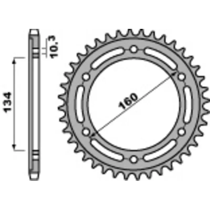 Couronne PBR 42 dents acier standard pas 520 type 4400