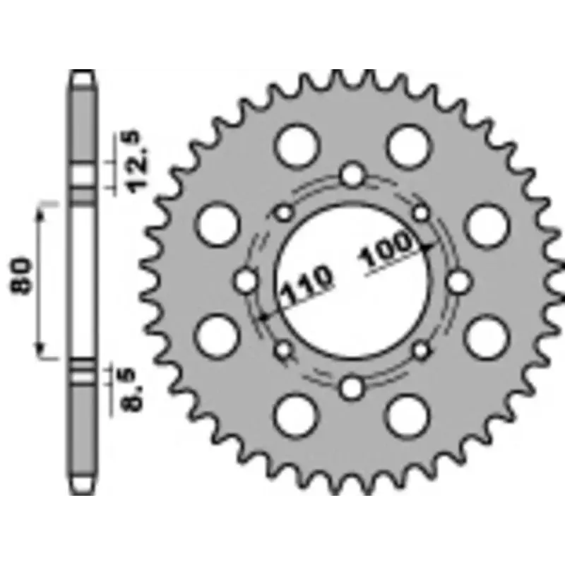 Couronne PBR 41 dents acier standard pas 630 type 333