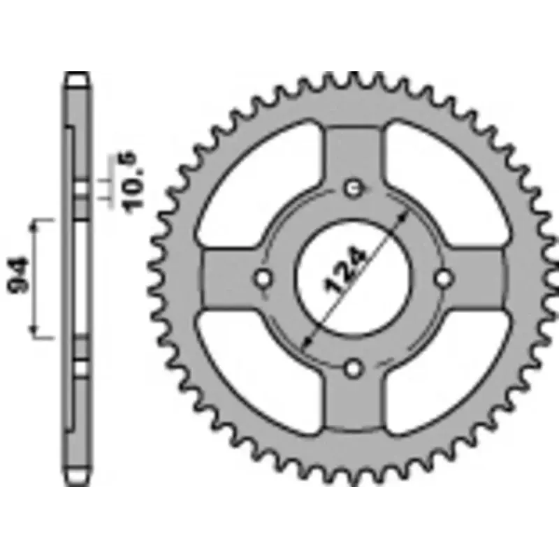Couronne PBR 34 dents acier standard pas 530 type 282