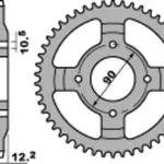Couronne PBR 50 dents acier standard pas 428 type 273