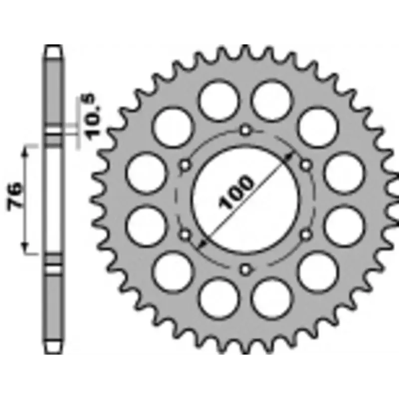 Couronne PBR 46 dents acier standard pas 530 type 816