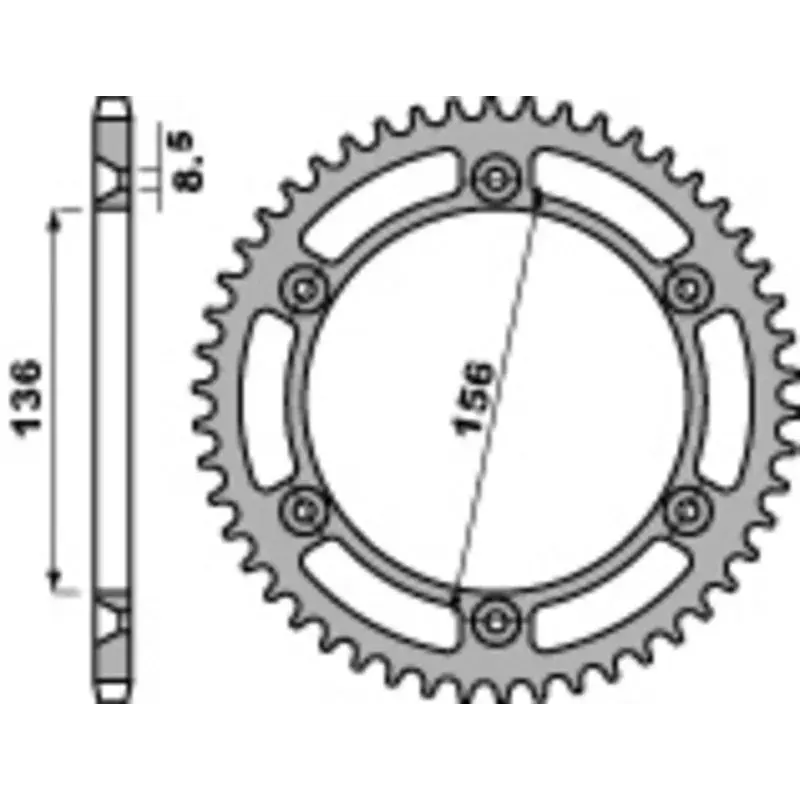 Couronne PBR 43 dents acier standard pas 525 type 4365