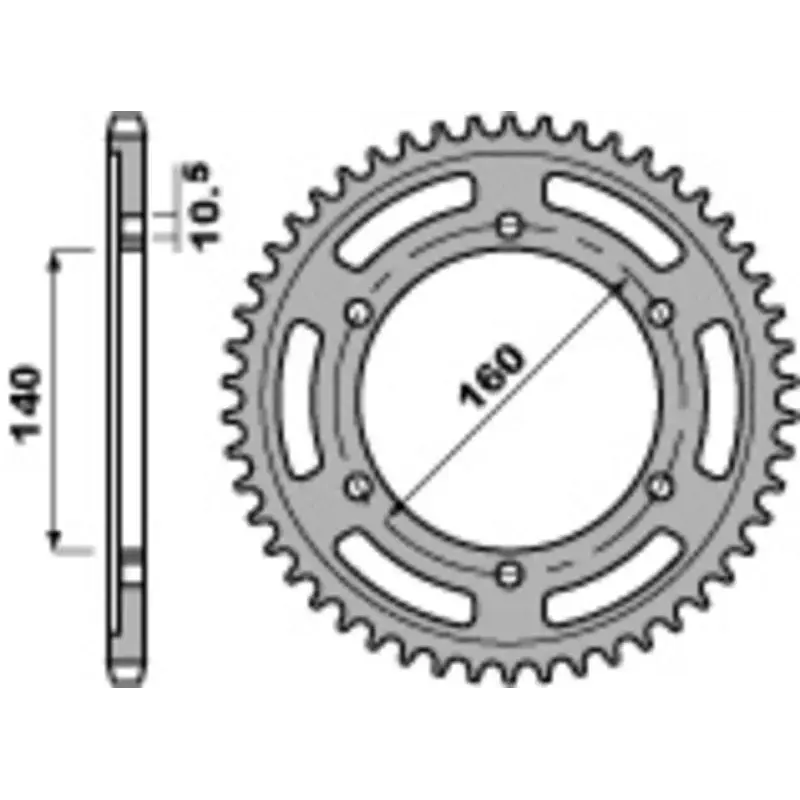 Couronne PBR 47 dents acier standard pas 530 type 502