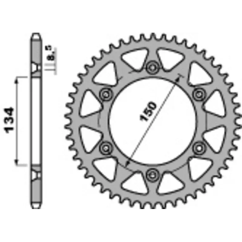 Couronne PBR 45 dents acier standard pas 520 type 489