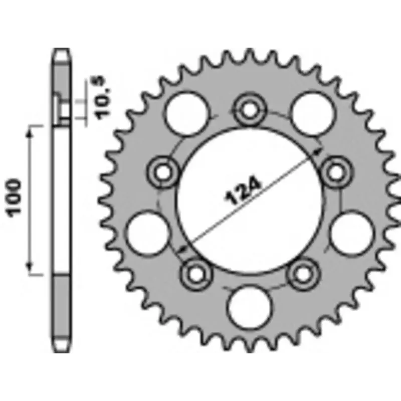 Couronne PBR 36 dents acier standard pas 525 type 4443