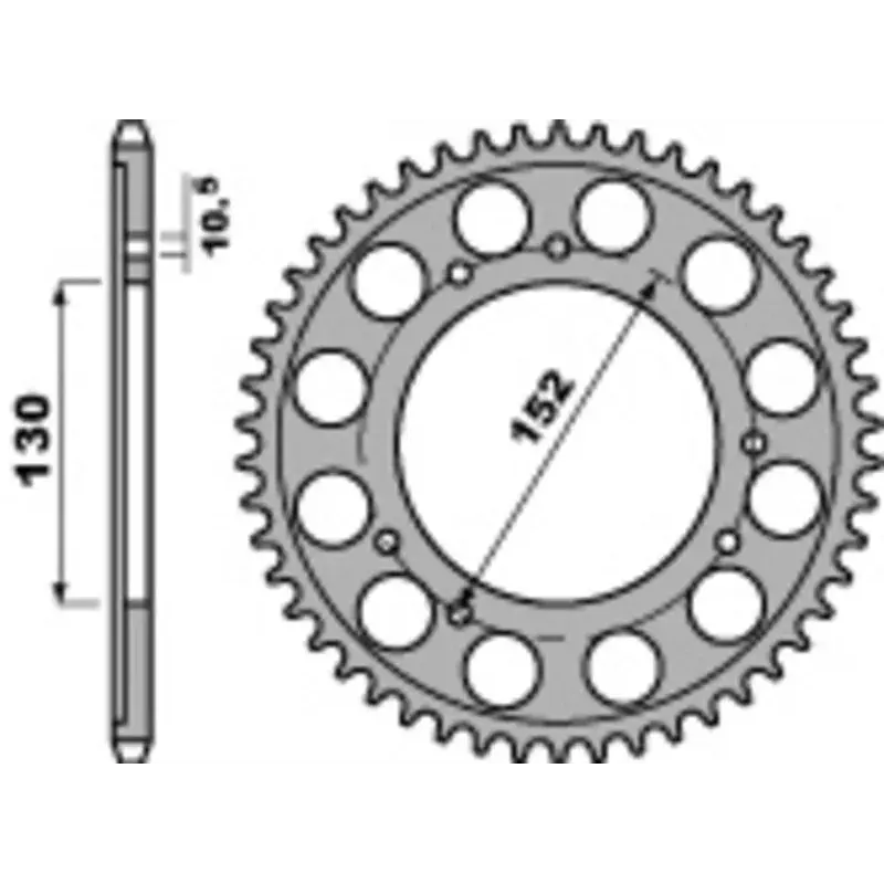 Couronne PBR 46 dents acier standard pas 530 type 713