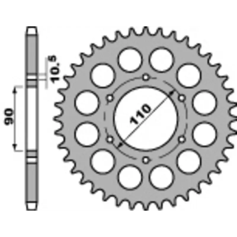 Couronne PBR 33 dents acier standard pas 530 type 850