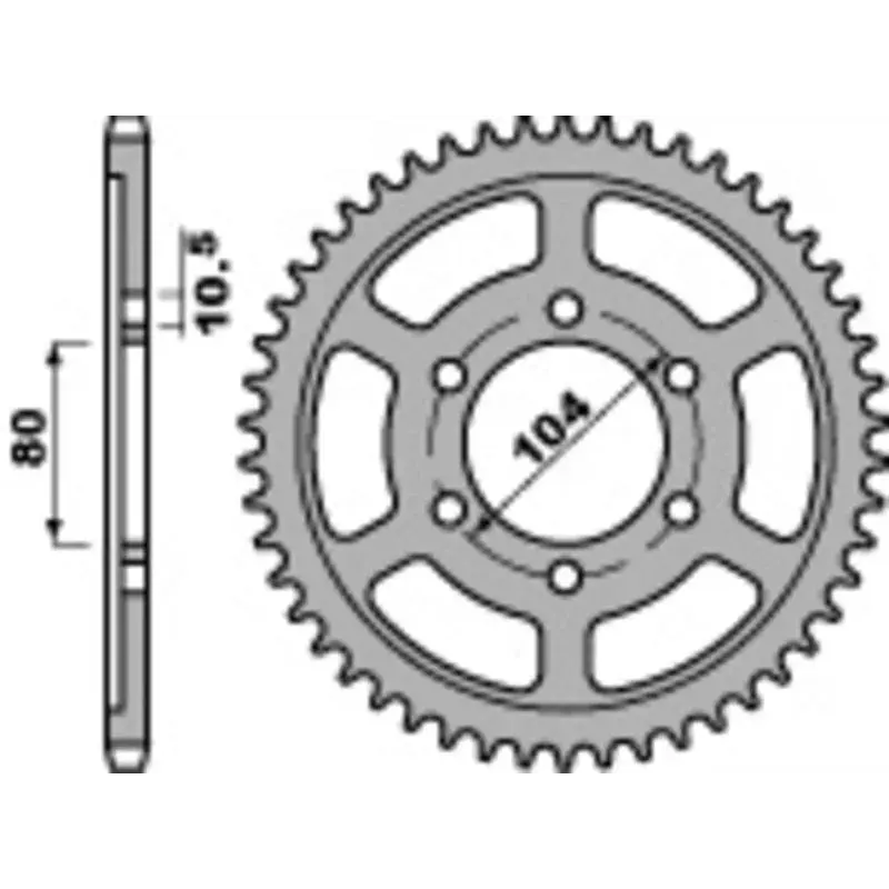 Couronne PBR 39 dents acier standard pas 525 type 4359