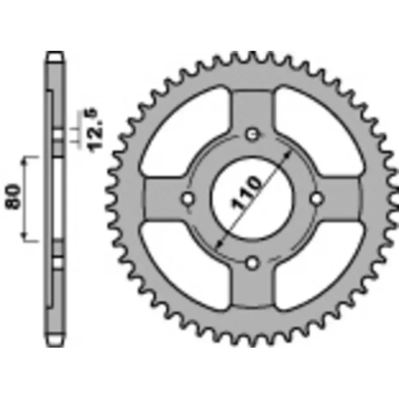 Couronne PBR 39 dents acier standard pas 530 type 284