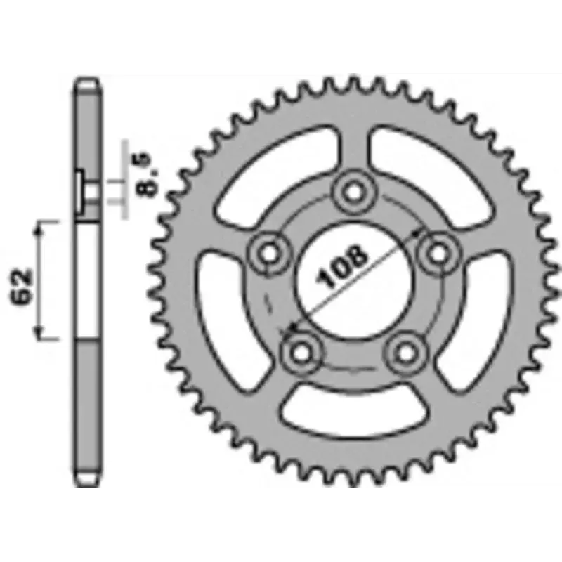 Couronne PBR 39 dents acier standard pas 520 type 714