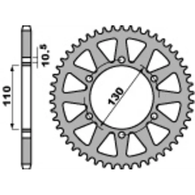 Couronne PBR 45 dents acier standard pas 520 type 504