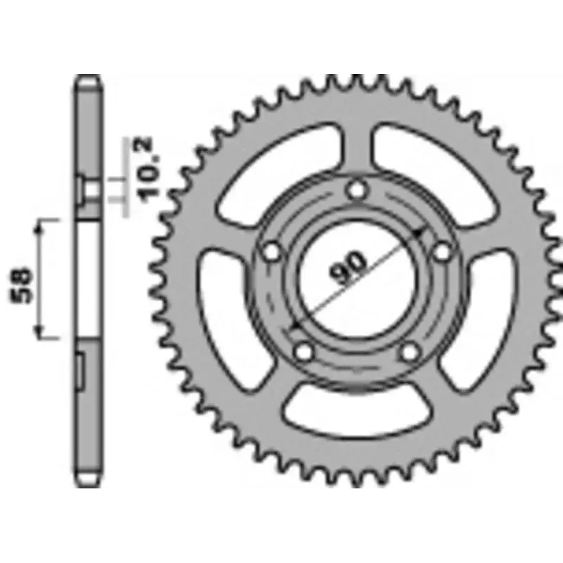Couronne PBR 36 dents acier standard pas 520 type 281