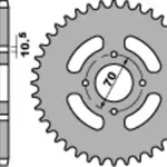 Couronne PBR 42 dents acier standard pas 428 type 4304