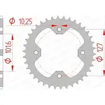 Couronne AFAM 37 dents acier pas 520 type 98500 Polaris 450S Outlaw