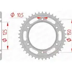 Couronne AFAM 42 dents acier pas 525 type 71800 KTM