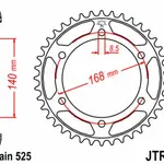 Couronne JT SPROCKETS 42 dents acier pas 525 type 006 BMW F800GS