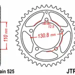 Couronne JT SPROCKETS 44 dents acier pas 525 type 7 BMW S1000RR