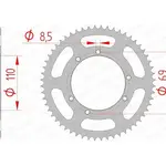 Couronne AFAM 56 dents acier pas 428 type 59104 Sherco 50