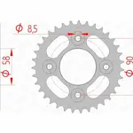Couronne AFAM 34 dents acier pas 420 type 10117 Honda MSX125
