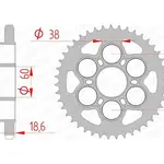 Couronne AFAM 39 dents acier pas 525 type 50801 Ducati