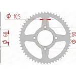 Couronne AFAM 53 dents acier pas 428 type 10205 Honda MTX125 RW