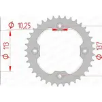 Couronne AFAM 38 dents acier pas 520 type 14412 Suzuki