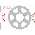 Couronne AFAM 39 dents acier pas 525 type 92666 Voxan 1000