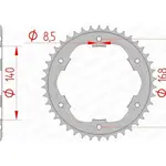 Couronne AFAM 42 dents acier pas 525 type 92634 BMW