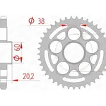 Couronne AFAM 45 dents acier pas 525 type 50800 Ducati