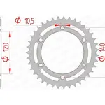 Couronne AFAM 39 dents acier pas 525 type 16605 Kawasaki