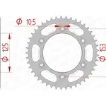 Couronne AFAM 48 dents acier pas 520 type 10320 Honda