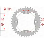 Couronne AFAM 40 dents acier pas 520 type 10318