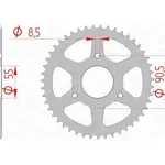 Couronne AFAM 47 dents acier pas 420 type 80104 Rieju