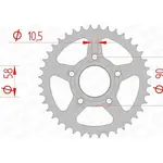 Couronne AFAM 44 dents acier pas 520 type 10215