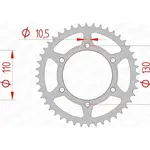 Couronne AFAM 38 dents acier pas 520 type 16500